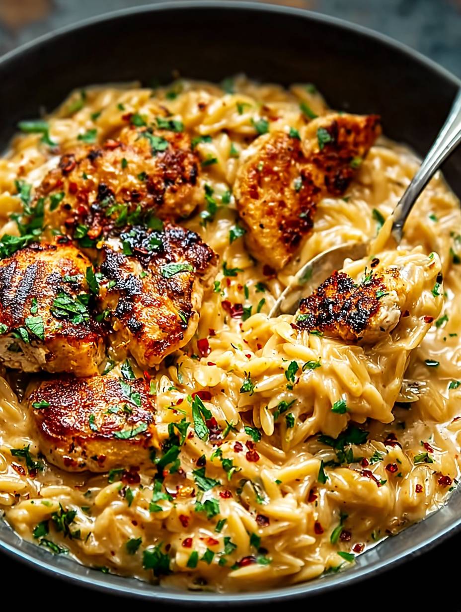 Creamy Chicken Orzo with Golden Seared Chicken image 2