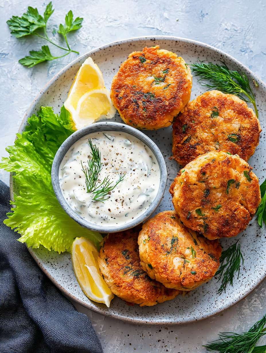 Crispy Salmon Cakes with Creamy Dill Sauce image 2