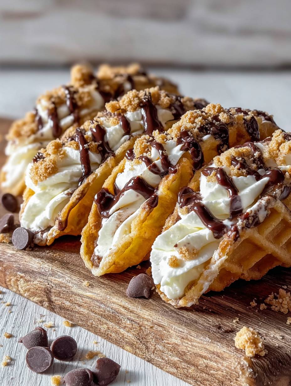 Decadent Waffle Tacos with Chocolate & Cookie Crumbs image 2