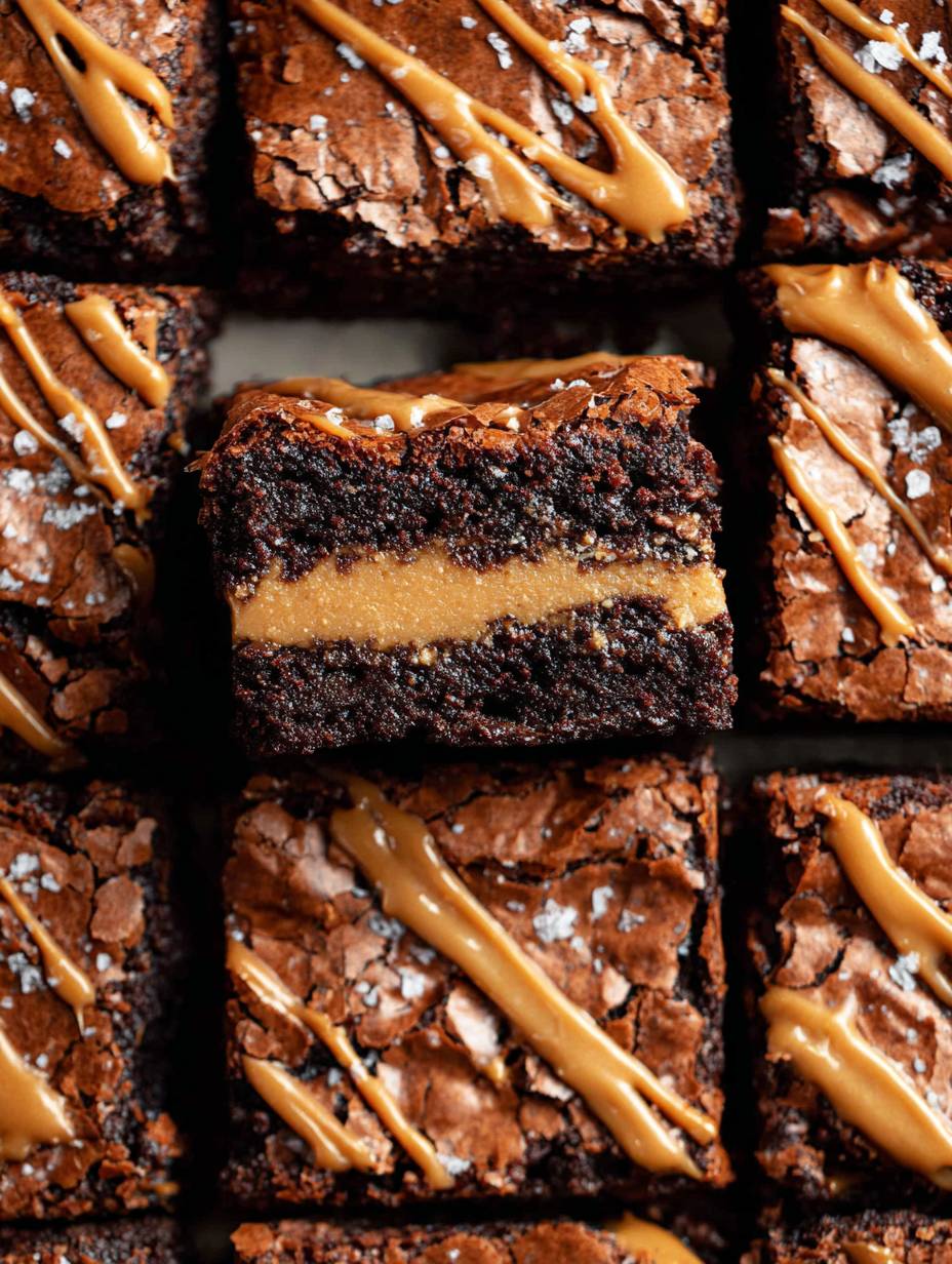 Fudgy Salted Caramel Biscoff Stuffed Brownies image 2