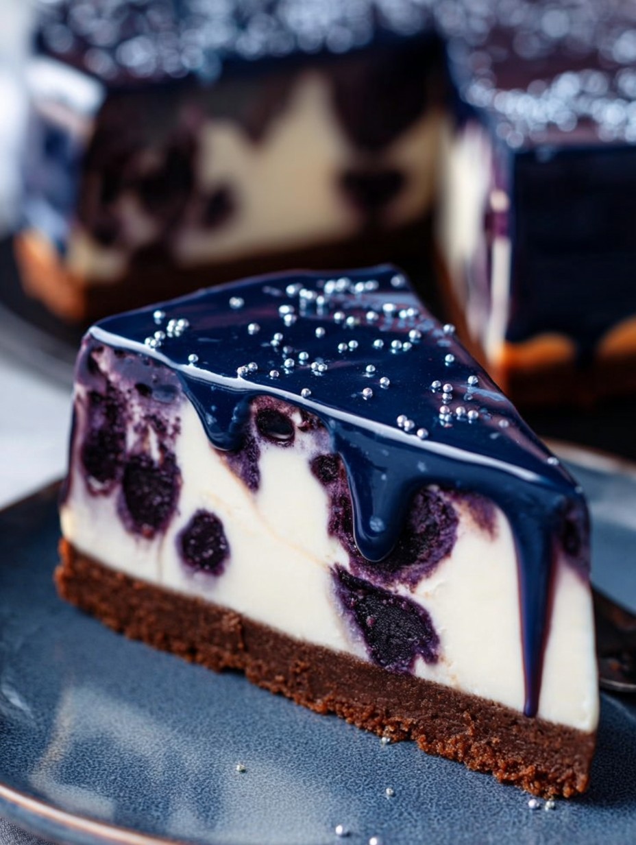 Midnight Blueberry Cheesecake with Starry Glaze image 2