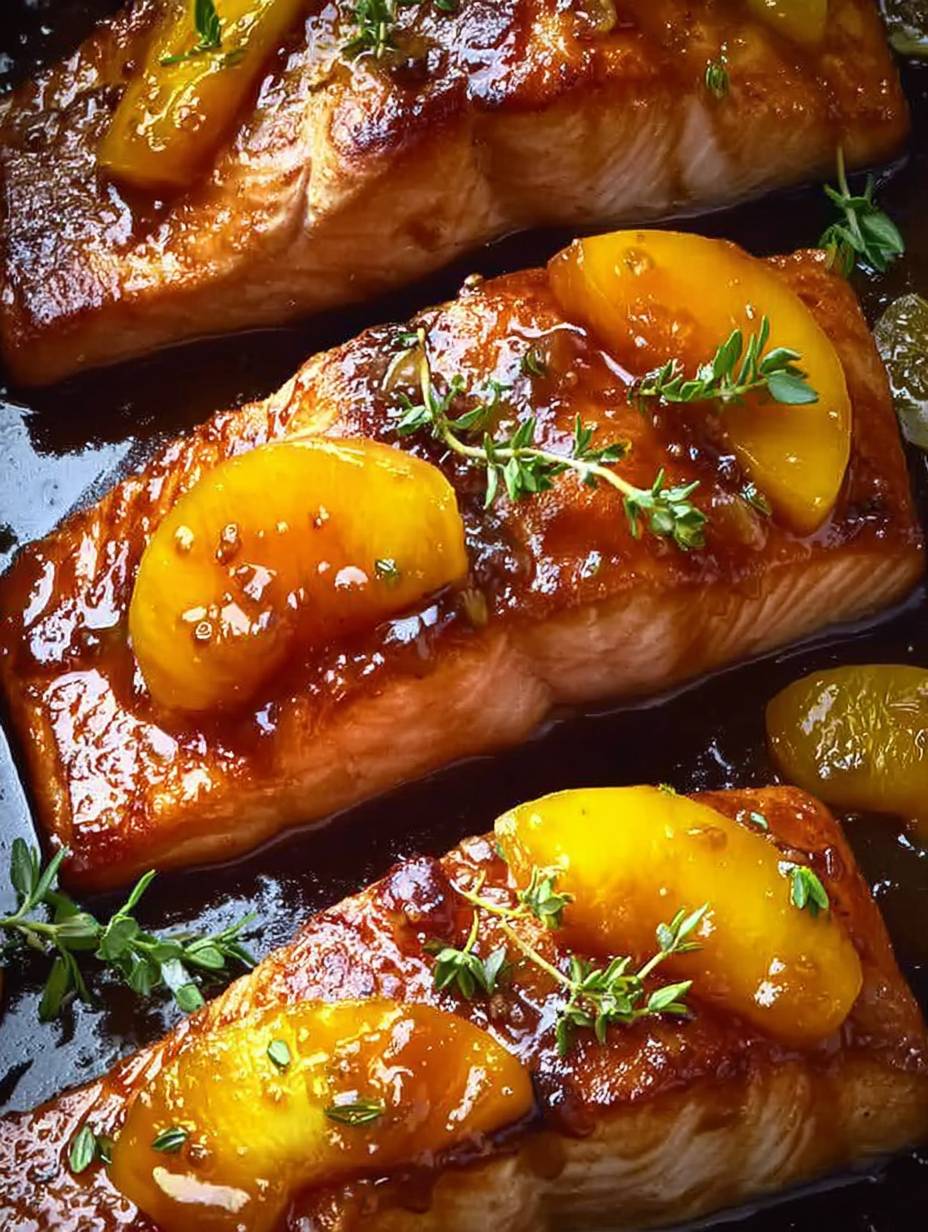 Quick & Healthy Peach Glazed Salmon Dinner image 2