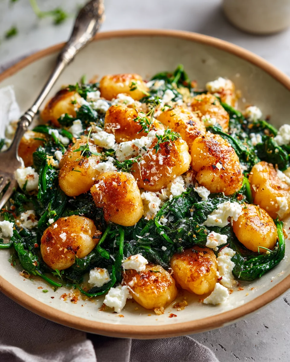 The Crispiest Gnocchi with Spinach and Feta Ever image 2