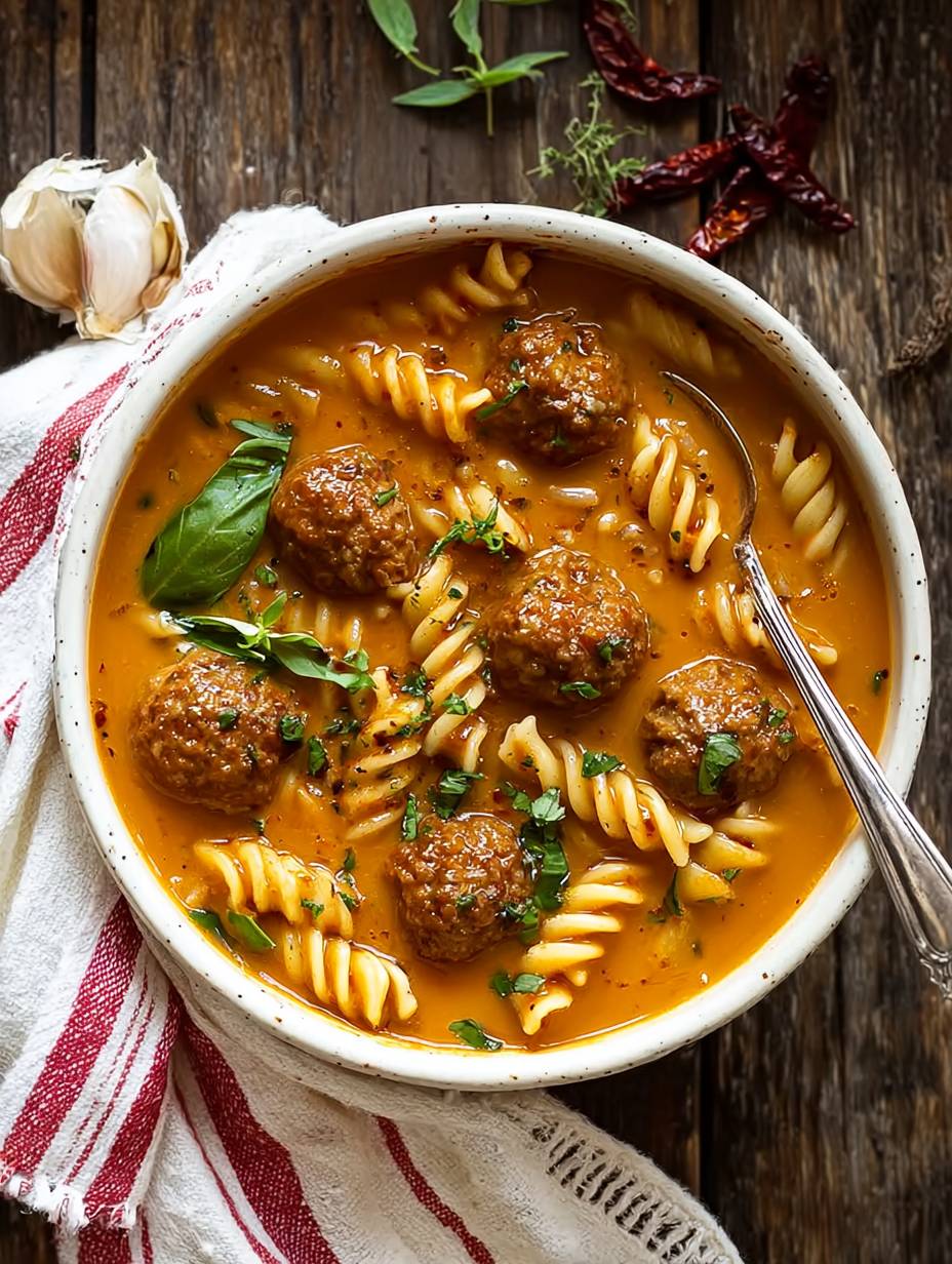 Tuscan-Style Meatball Pasta Soup for Cozy Nights image 2