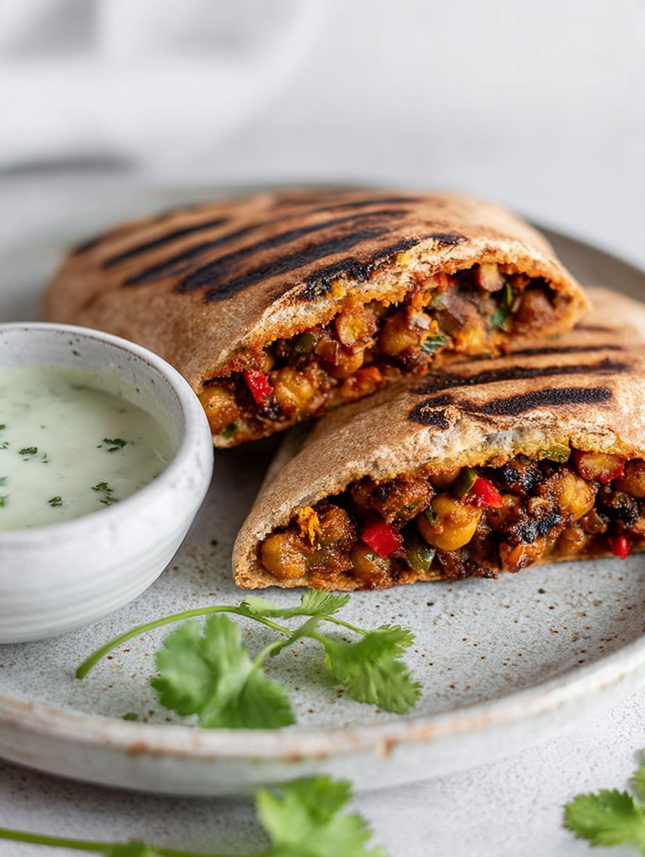 Crispy Chickpea Veggie Pita Pockets with Dip image 2