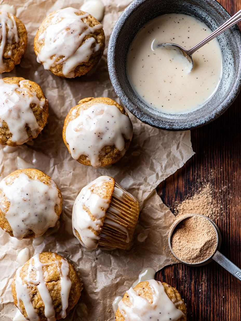 Dreamy Chai Muffins with Vanilla Poppy Seed Glaze image 2