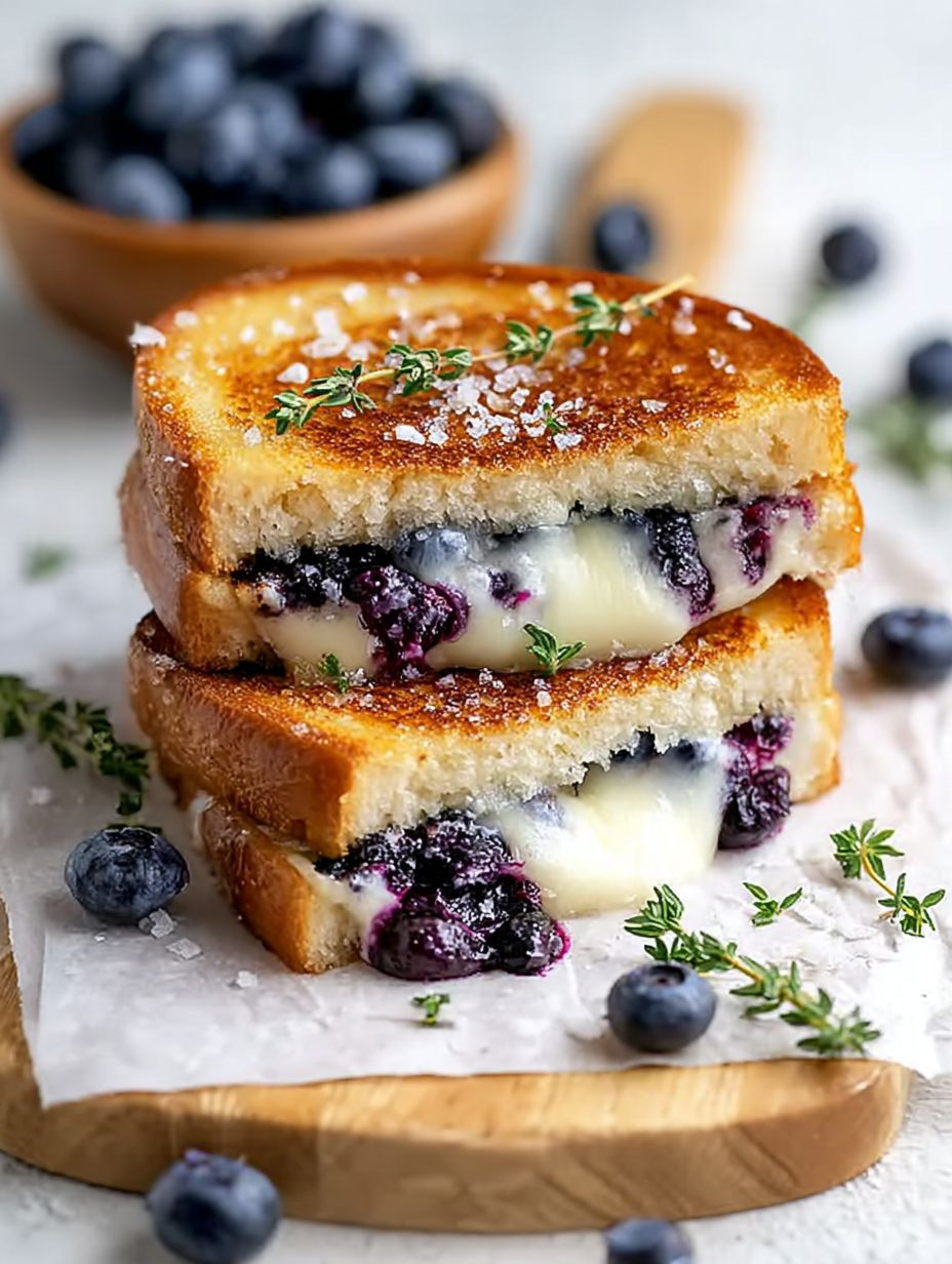 Gooey Blueberry Grilled Cheese with Thyme image 2
