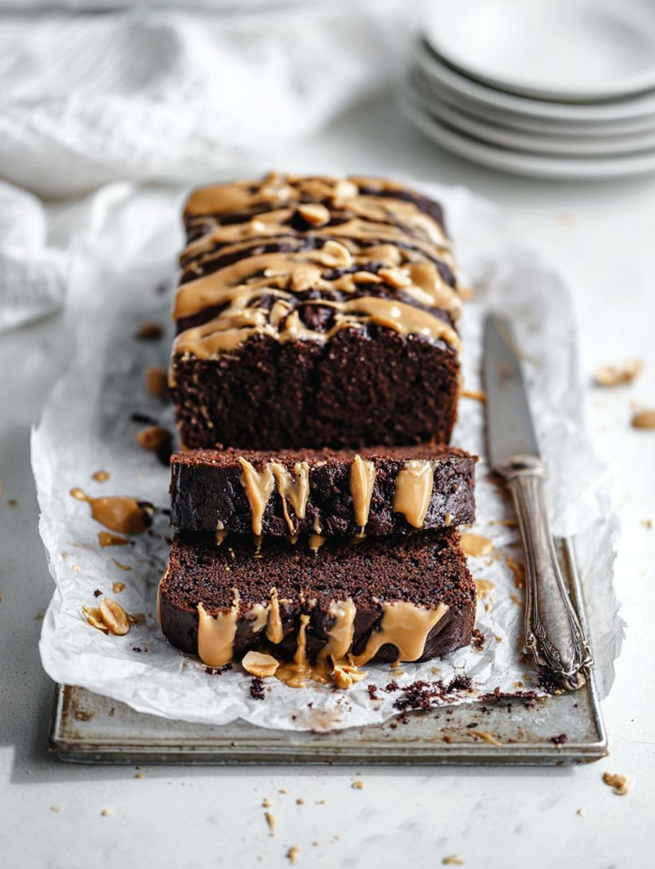 Moist PEANUT BUTTER CHOCOLATE Banana Bread image 2