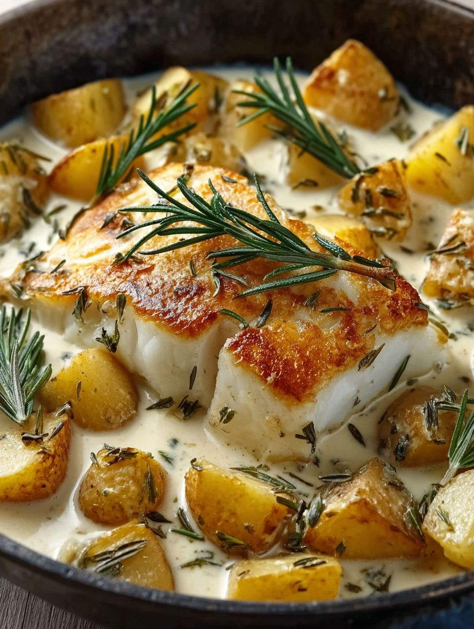 Pan-Seared Cod & Potatoes in Creamy Rosemary Sauce image 2