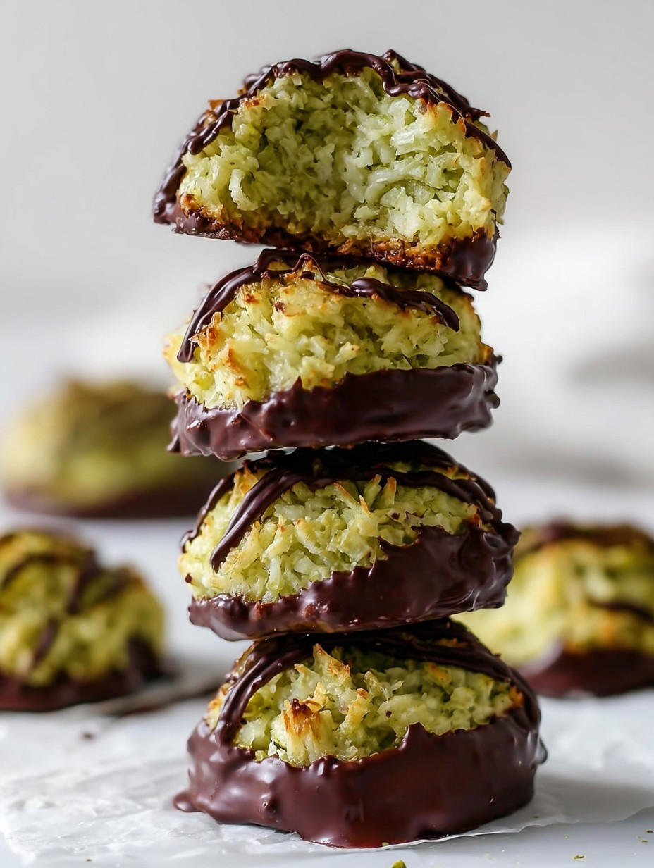 Soft & Chewy Pistachio Macaroons with Chocolate image 2