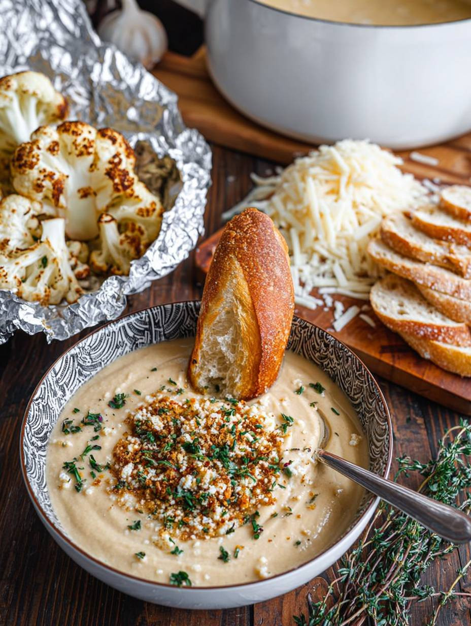 Velvety Roasted Cauliflower Soup with Garlic image 2