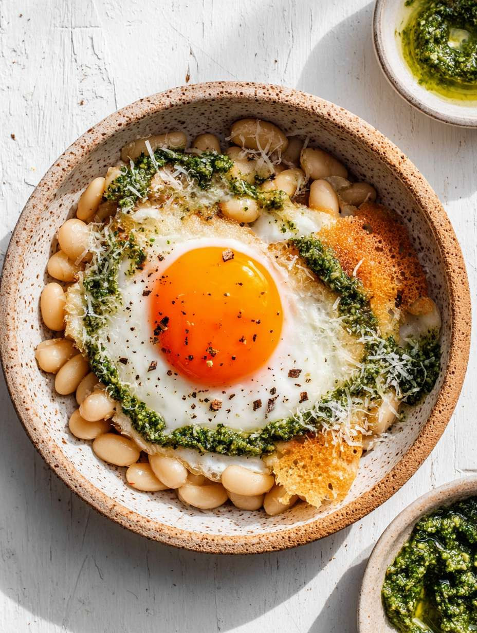 Your New Favorite Crispy Egg & Pesto Beans image 2